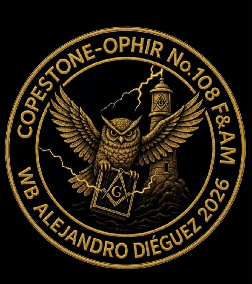 Gold Copestone-Ophir Lodge No. 108 emblem artwork